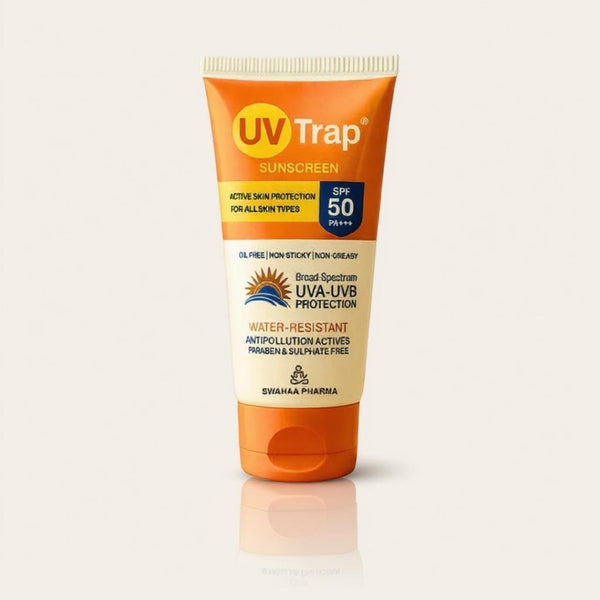 UV Trap Sunscreen SPF 50 PA+++ | Broad-Spectrum UVA/UVB Protection | Oil-Free, Non-Greasy, Water-Resistant |