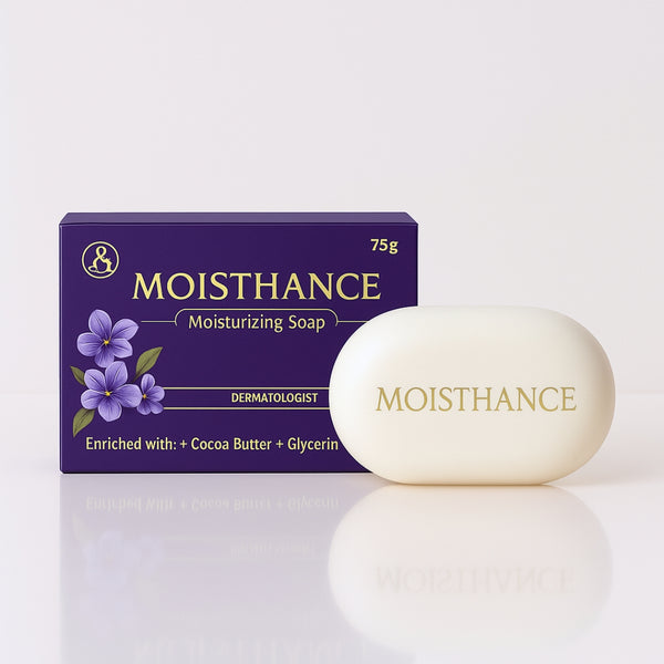 MOISTHANCE Moisturizing Soap for Dry & Sensitive Skin | Enriched with Cocoa Butter, Glycerin & Aloe Vera