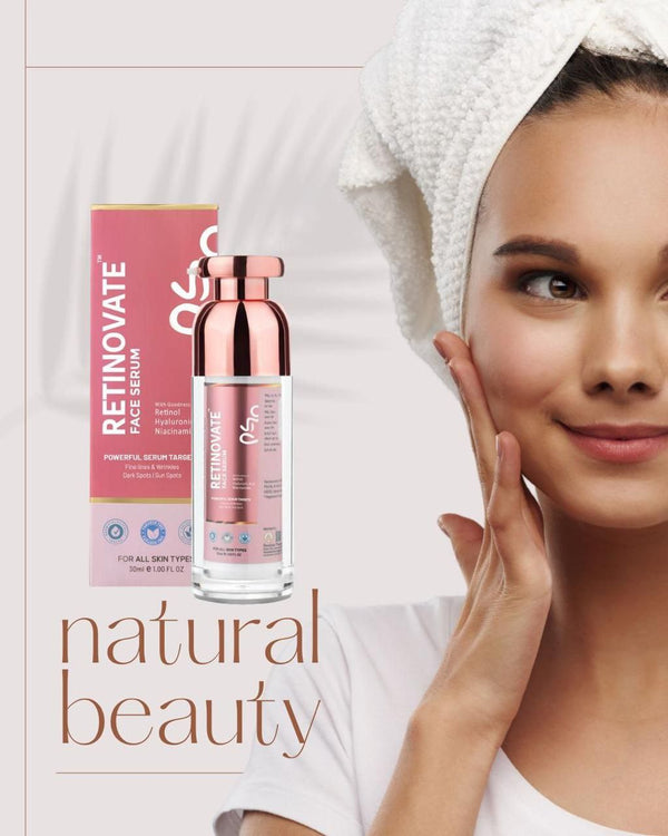 Retinovate Face Serum – With Retinol Palmitate – Targets Fine Lines, Wrinkles, Dark Spots