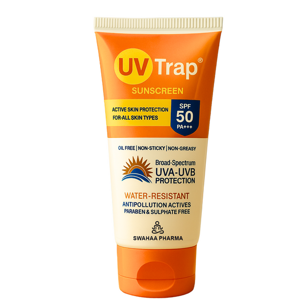 UV Trap Sunscreen SPF 50 PA+++ | Broad-Spectrum UVA/UVB Protection | Oil-Free, Non-Greasy, Water-Resistant