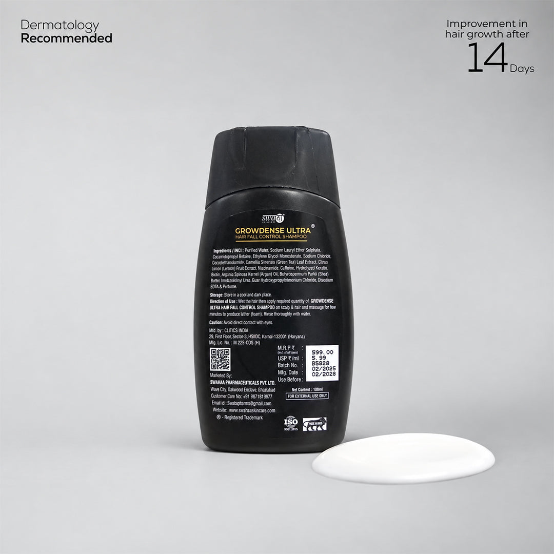 Growdense® Ultra Hair Fall Control Shampoo - 100ml - Swahaa Skin Care