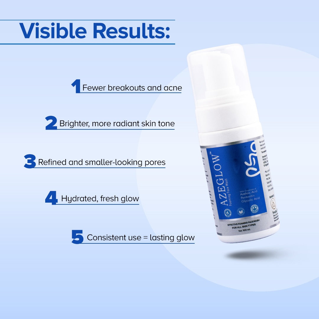 Aze Glow Foaming Facewash - For Men And Women