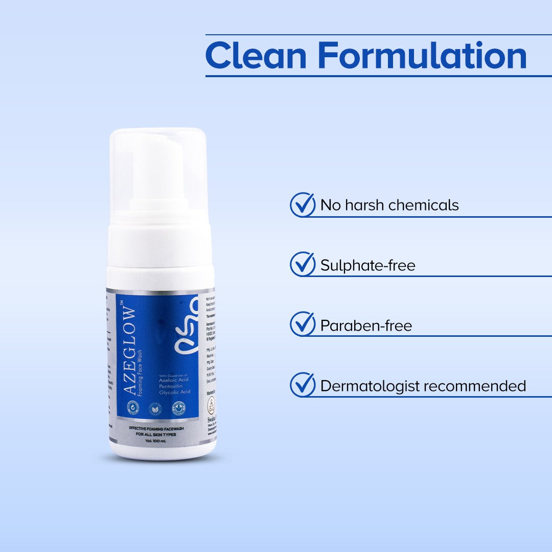 Aze Glow Foaming Facewash - For Men And Women