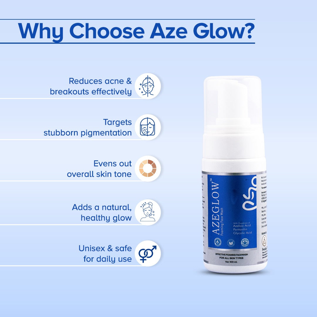 Aze Glow Foaming Facewash - For Men And Women
