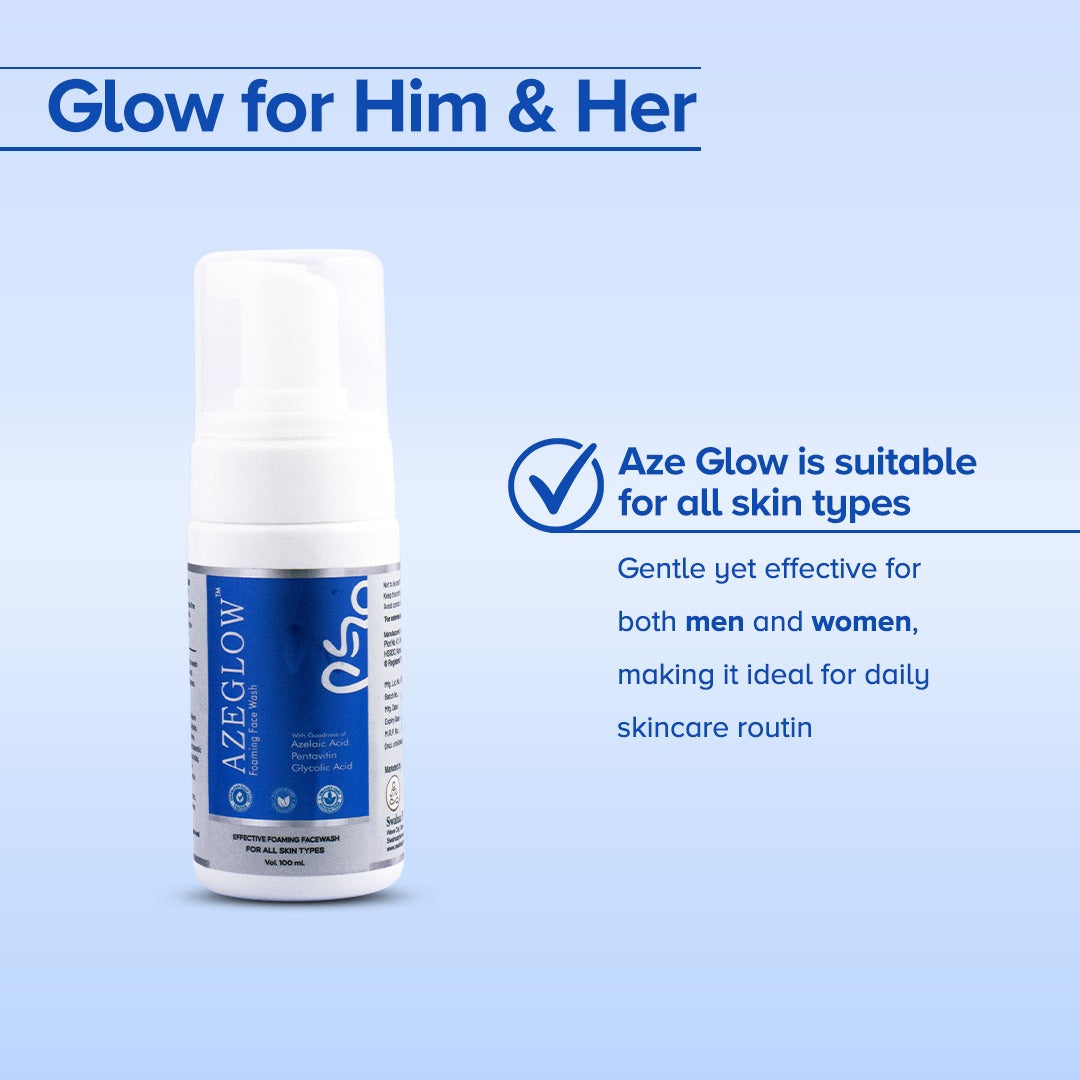 Aze Glow Foaming Facewash - For Men And Women